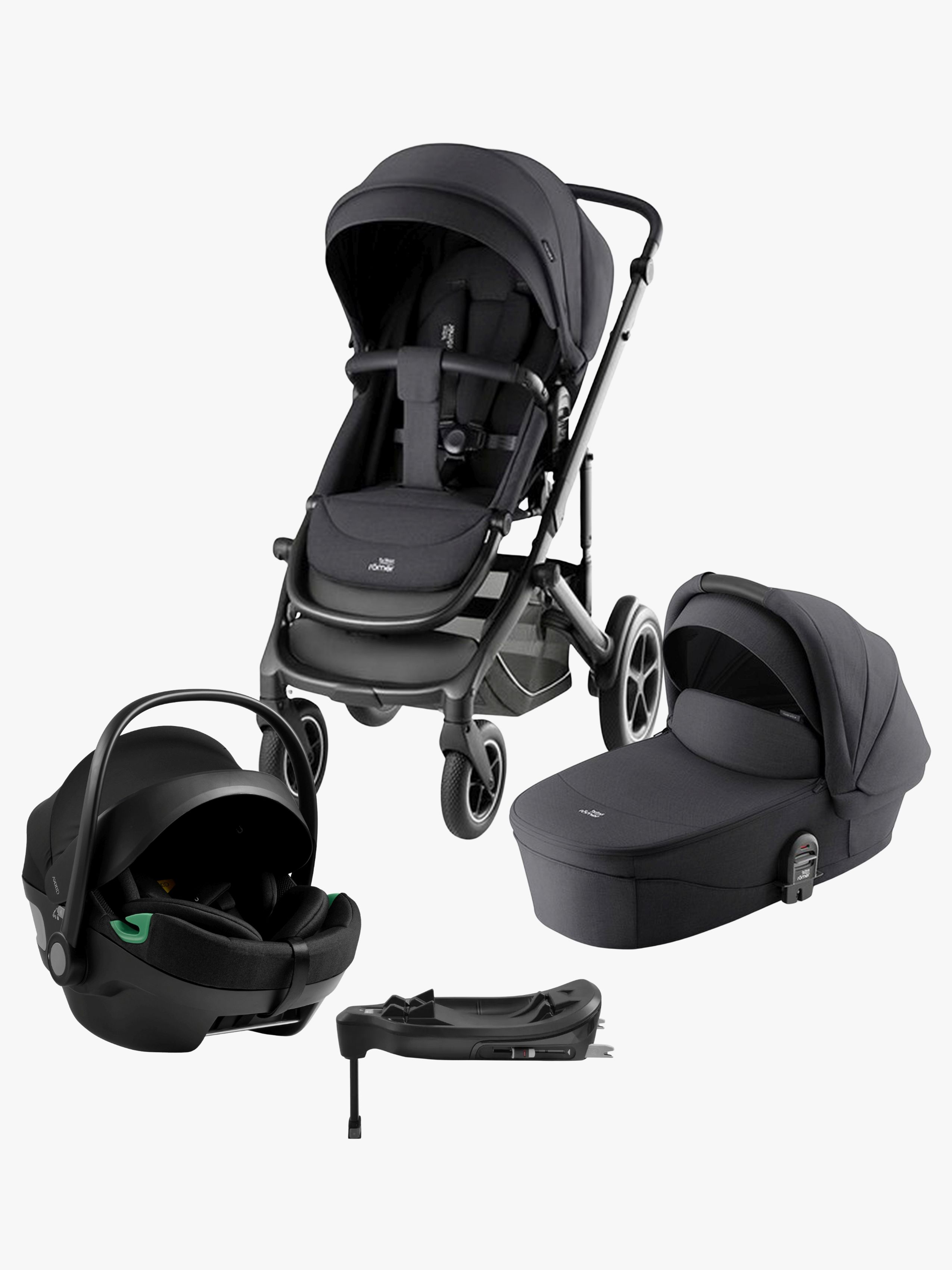 Britax Römer Smile 5Z Duovagn inkl. Axkid GOKID Babyskydd &  Bas, Carbon Black