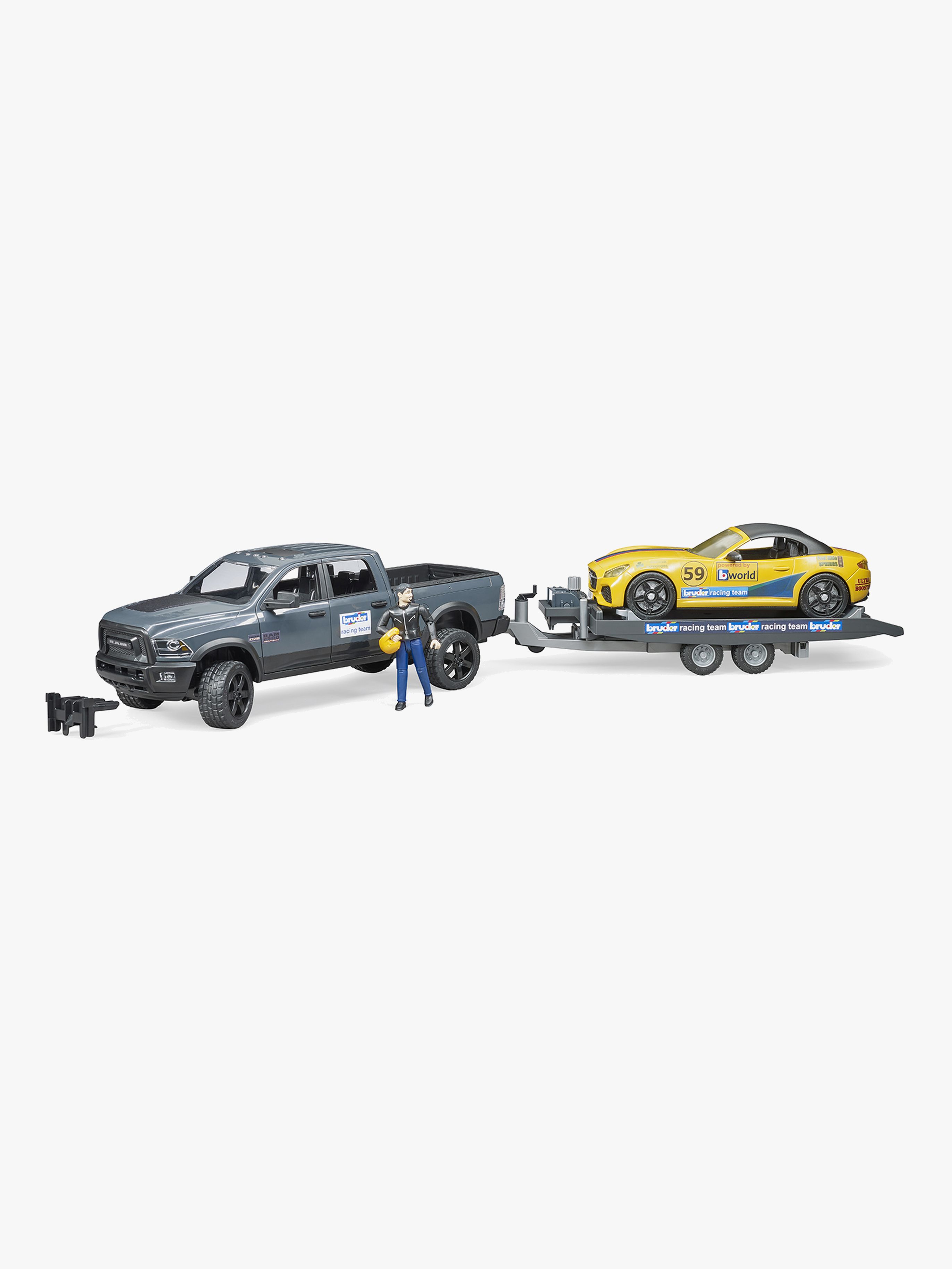 Bruder RAM 2500 Power Wagon Inkl. Släp Med BRUDER Roadster Racing Team
