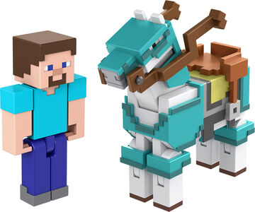Minecraft Armored Horse and Steve Figurset