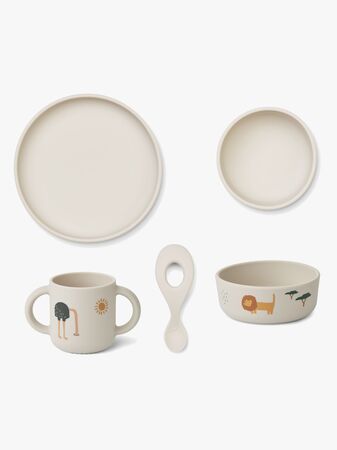 LIEWOOD Vivi Mönstrat Matset Silikon, Safari Sandy Mix