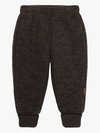 Mikk-Line Ullfleecebyxor Barn, Dark Brown Melange