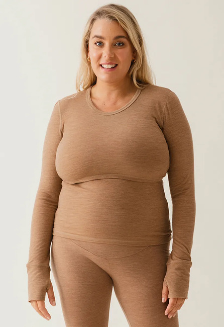 Boob Merinoull Amningstopp, Brown Melange