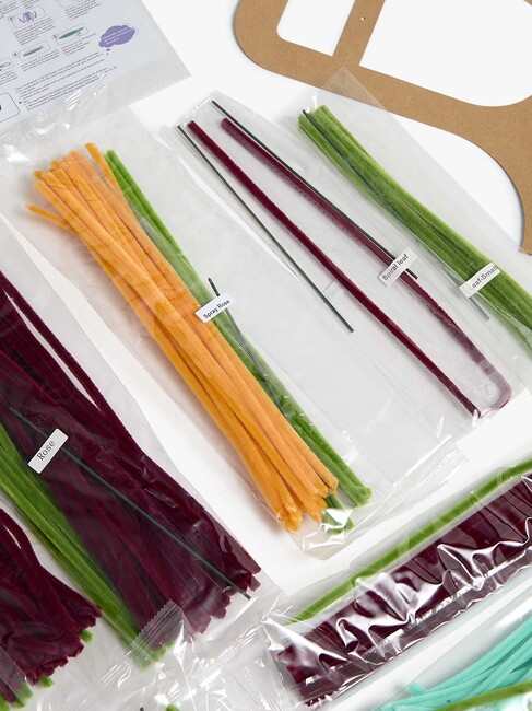 Fippla DIY-set Blombukett med Piprensare 21 Delar, Röd