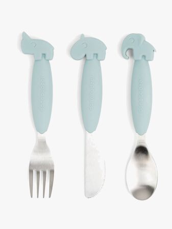 Done By Deer Easy-Grip Dear Friends Bestick, Blue