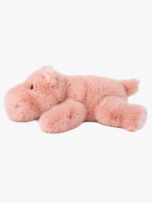Teddykompaniet Gosedjur Liggande Flodhäst 30 cm, Rosa