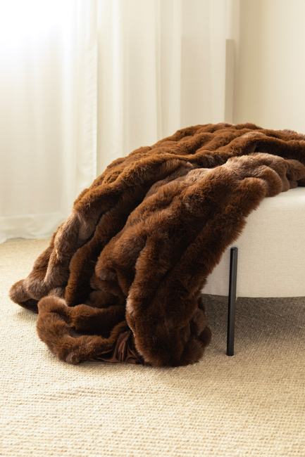 KMCarpets Bubble Pläd 130x170, Brun
