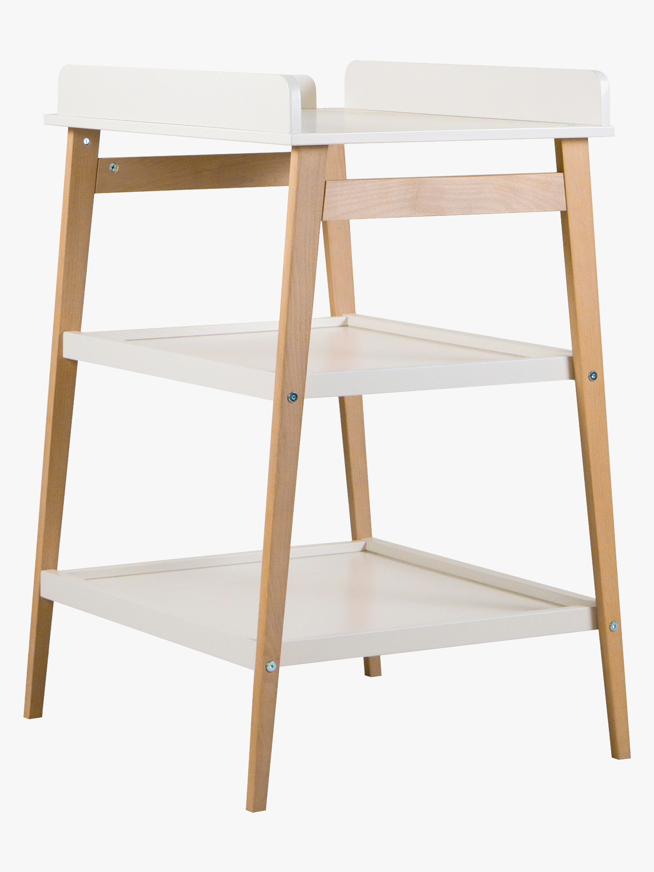 Quax Hip skötbord – två hyllor och hög skyddskant, Clay/Nature