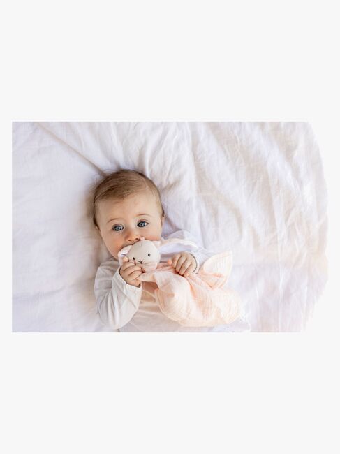 Teddykompaniet Diinglisar  Kanin Snuttefilt Muslin, Babyrosa