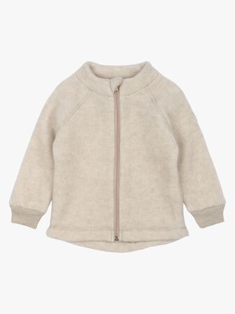 Mikk-Line Ullfleecejacka Barn, Melange Offwhite