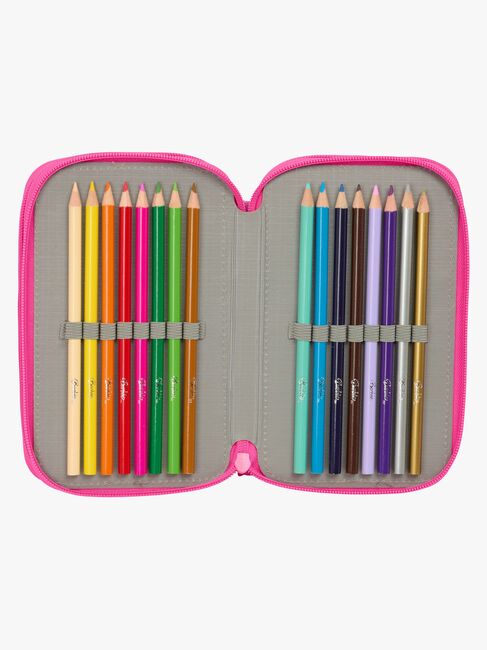 Barbie  Fyllt Trippelpennfodral 37 Delar, Blå/Rosa