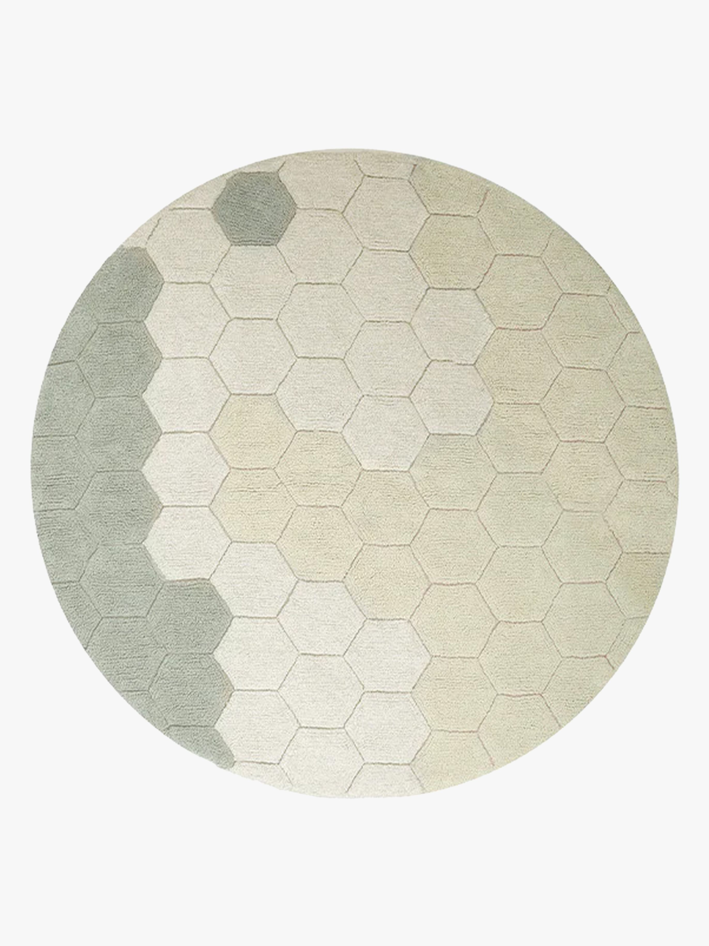 Lorena Canals Tvättbar Barnmatta 140 Rund Honeycomb, Salviablå, Barnrum