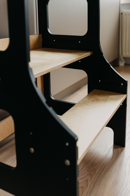 Duck Woodworks Justerbar Hjälpa Till Pall, Svart