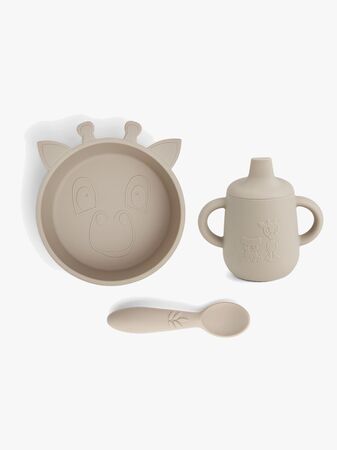nuuroo Elias Giraff Tallriksset 3-Pack Silikon, Cobblestone