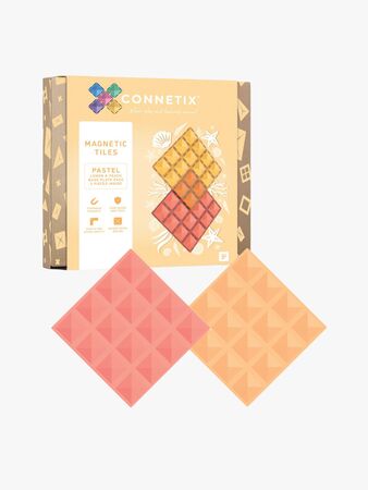 Connetix Bottenplattor 2-Pack, Pastel Lemon & Peach