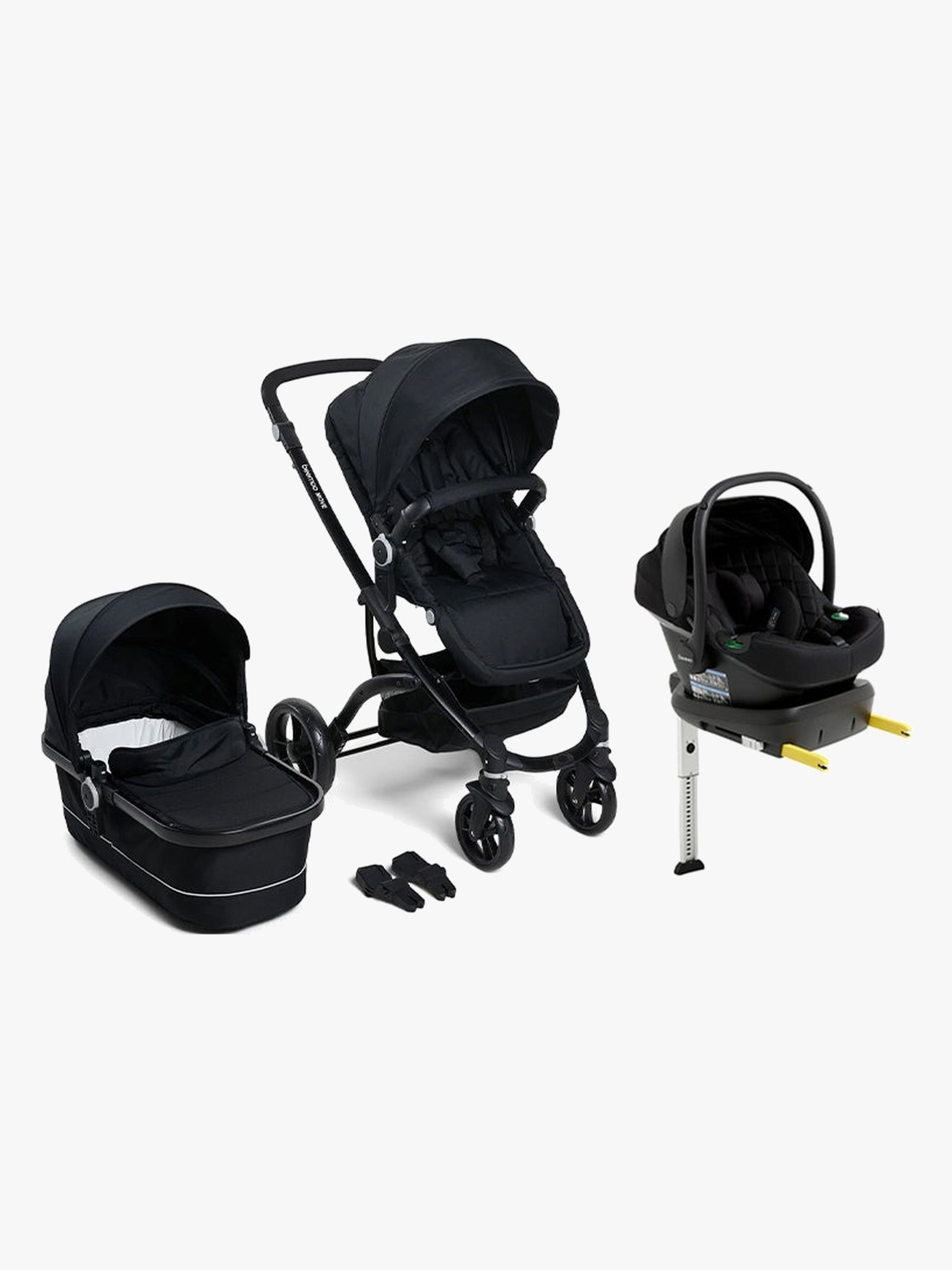 Beemoo Move Duo Duovagn Inkl. Beemoo Route i-Size Babyskydd &  Bas, Black/Black Stone