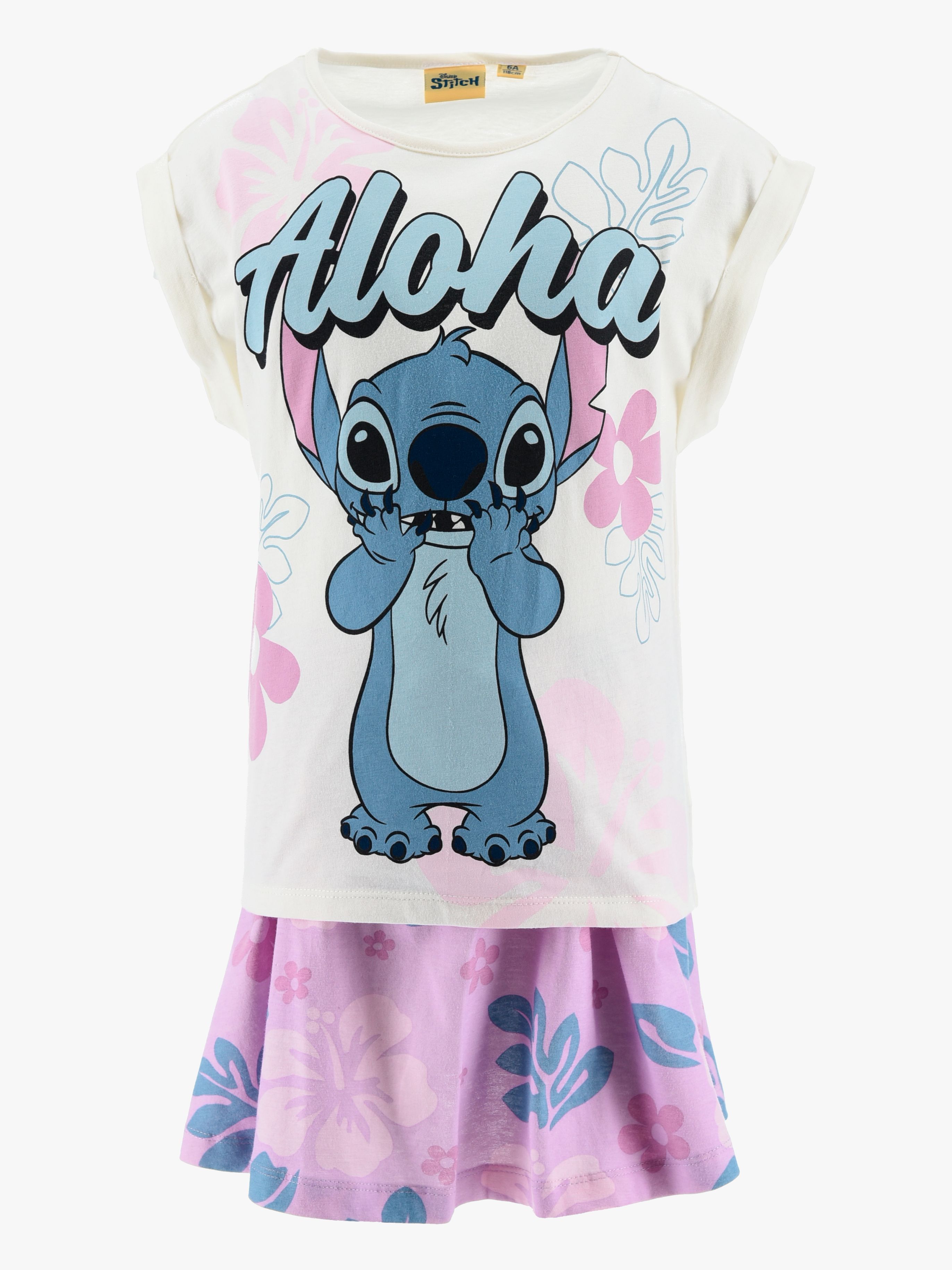 Disney Stitch T-shirt &  Skirt Set, Off-White, 104-110