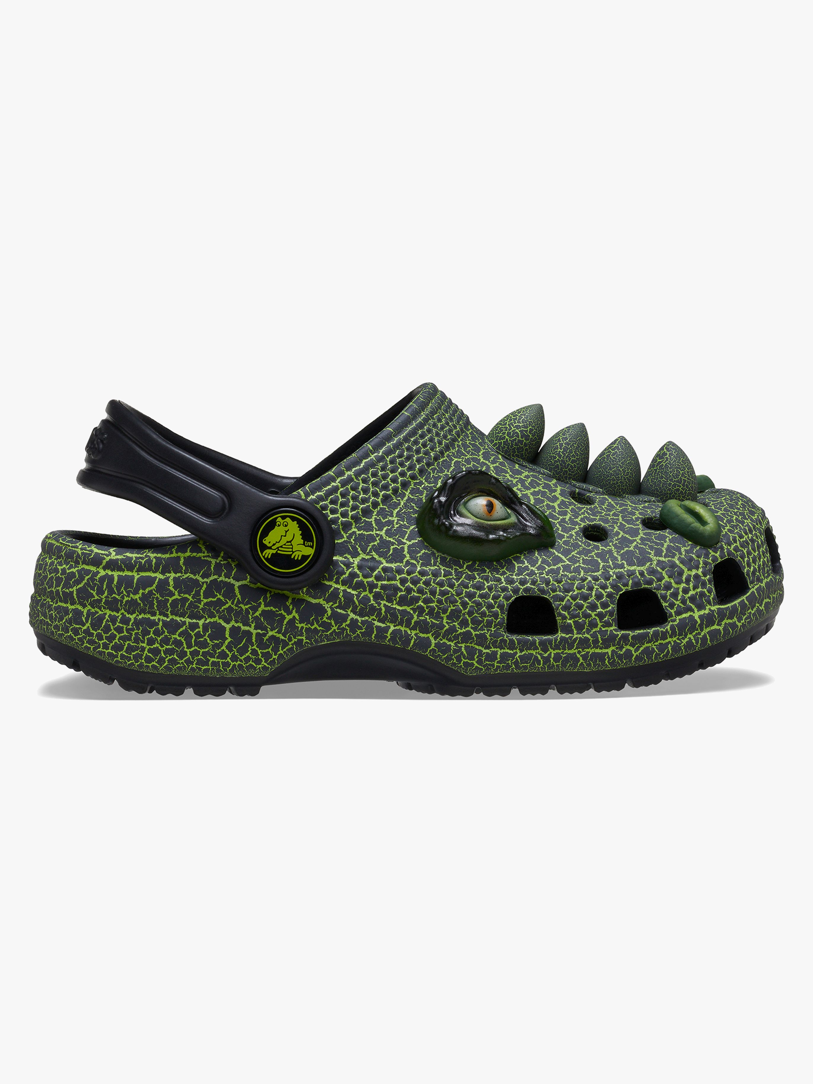 Crocs Classic IAM Scary Dino Kids Tofflor, Svart, 22-23