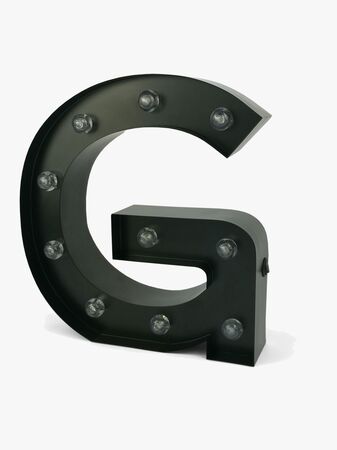 Minitude Bokstavslampa G, Svart