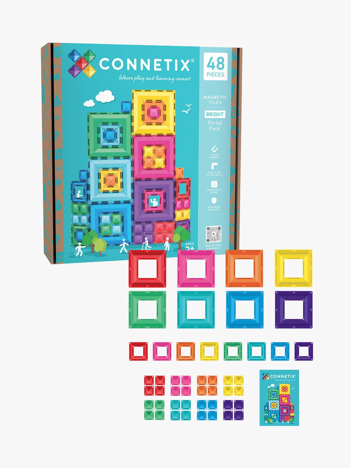Connetix Magnetiska Byggklossar Bright Portal 48 Delar