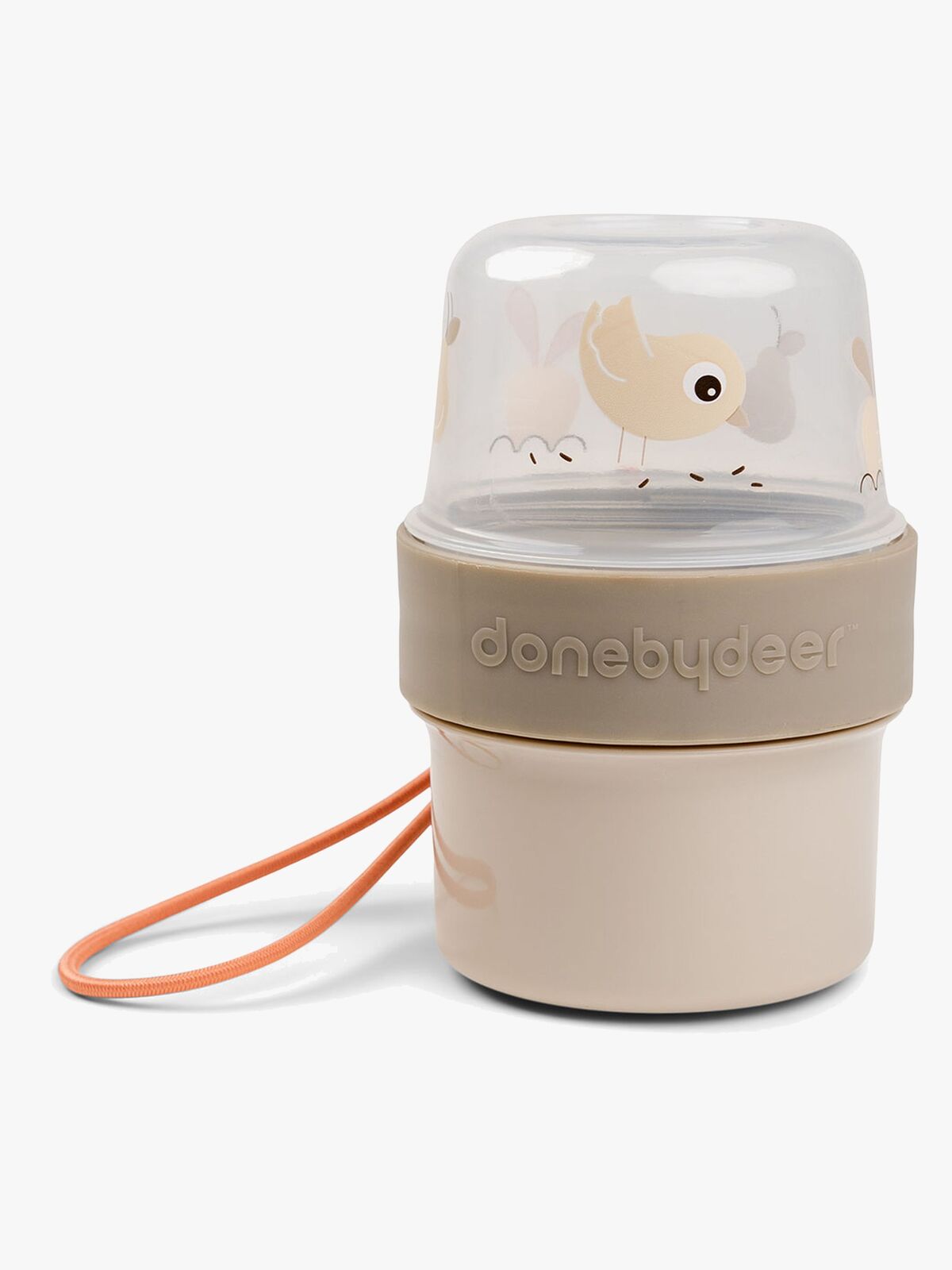 Done By Deer Birdee To Go Two-Way Snacksbehållare, Sand