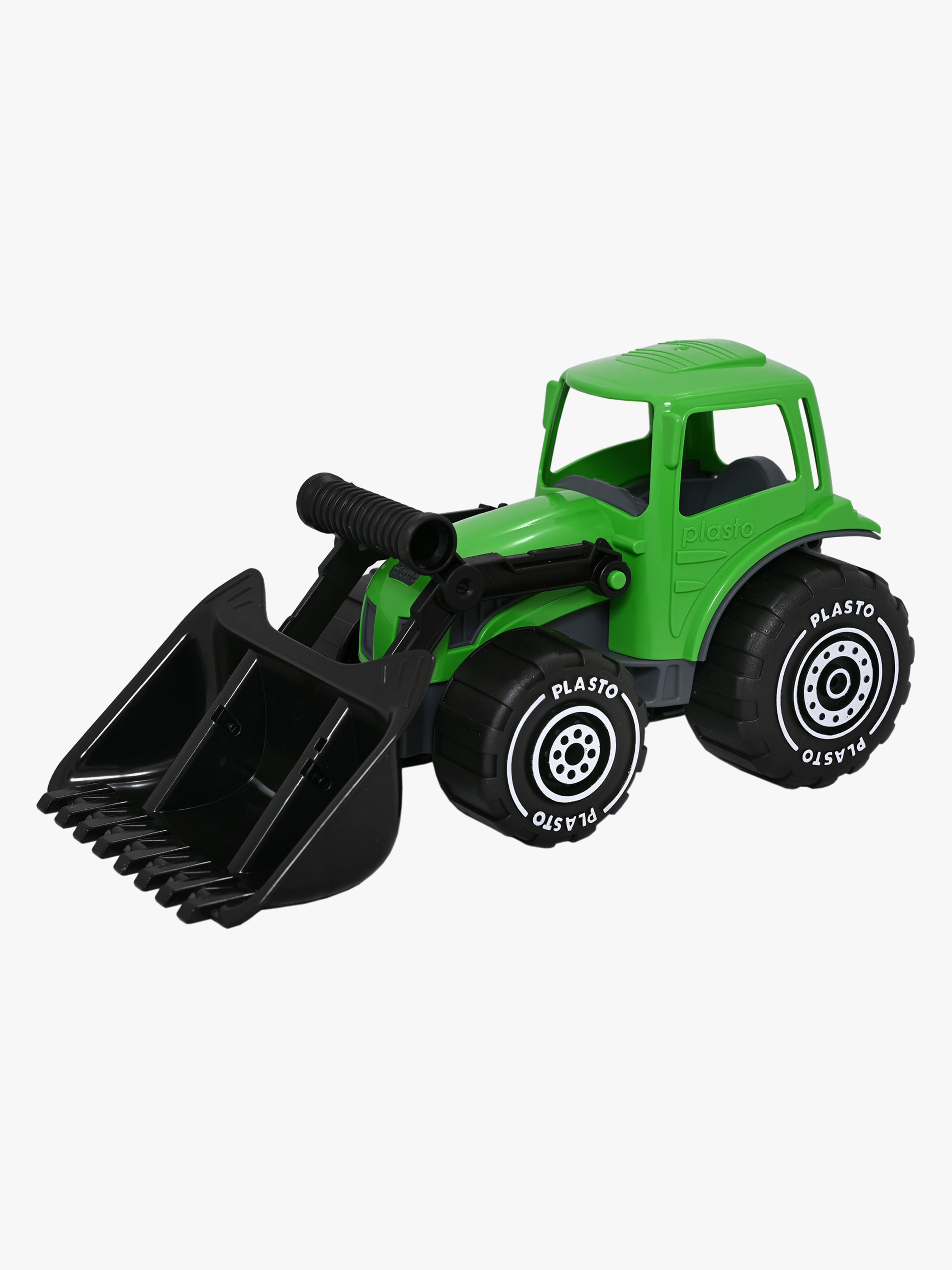 Plasto Traktor Med Frontlastare, Grön/Svart