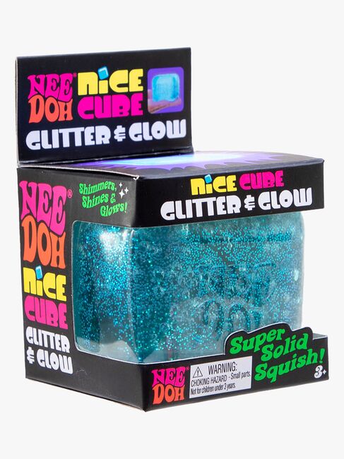 NeeDoh Nice Cube Glitter & Glow Stressboll Blandad