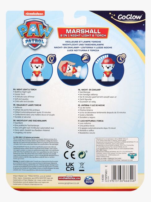 Paw Patrol Nattlampa och Ficklampa, Vit