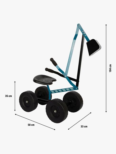 Small Foot Grävmaskin med Hjul, Blå