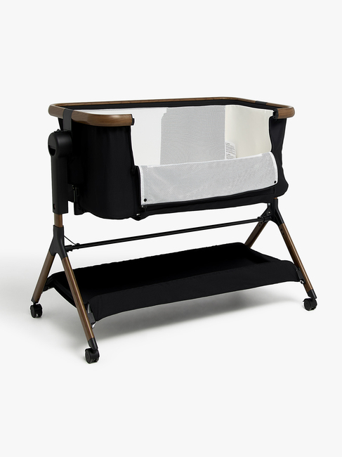 Beemoo CARE Luna Bedside Crib, Black/Ebony Oak