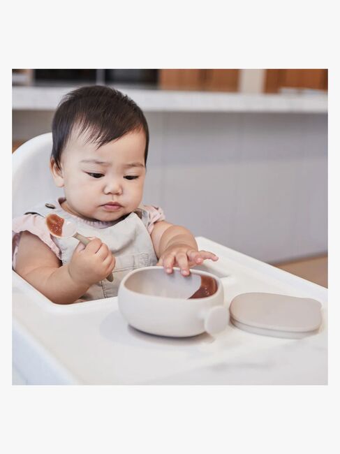 b.box Skål med Lock Silikon, Latte