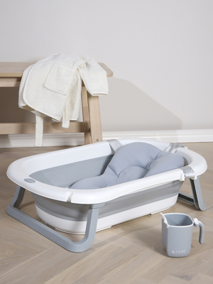 Beemoo CARE Assist Badekar inkl. Badestøtte & Skyllekande, White/Grey