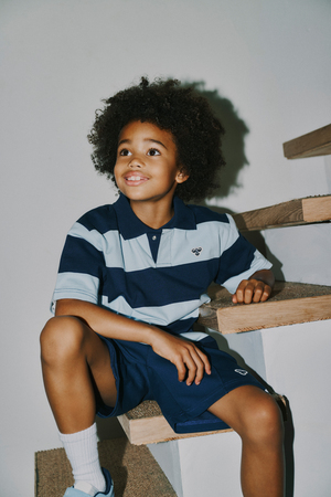 Hummel JR Loose Striped Piké, Dress Blue