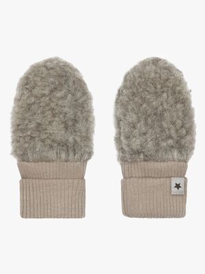 HUTTEliHUT Babyfäustlinge Teddy-Wolle, Camel Melange