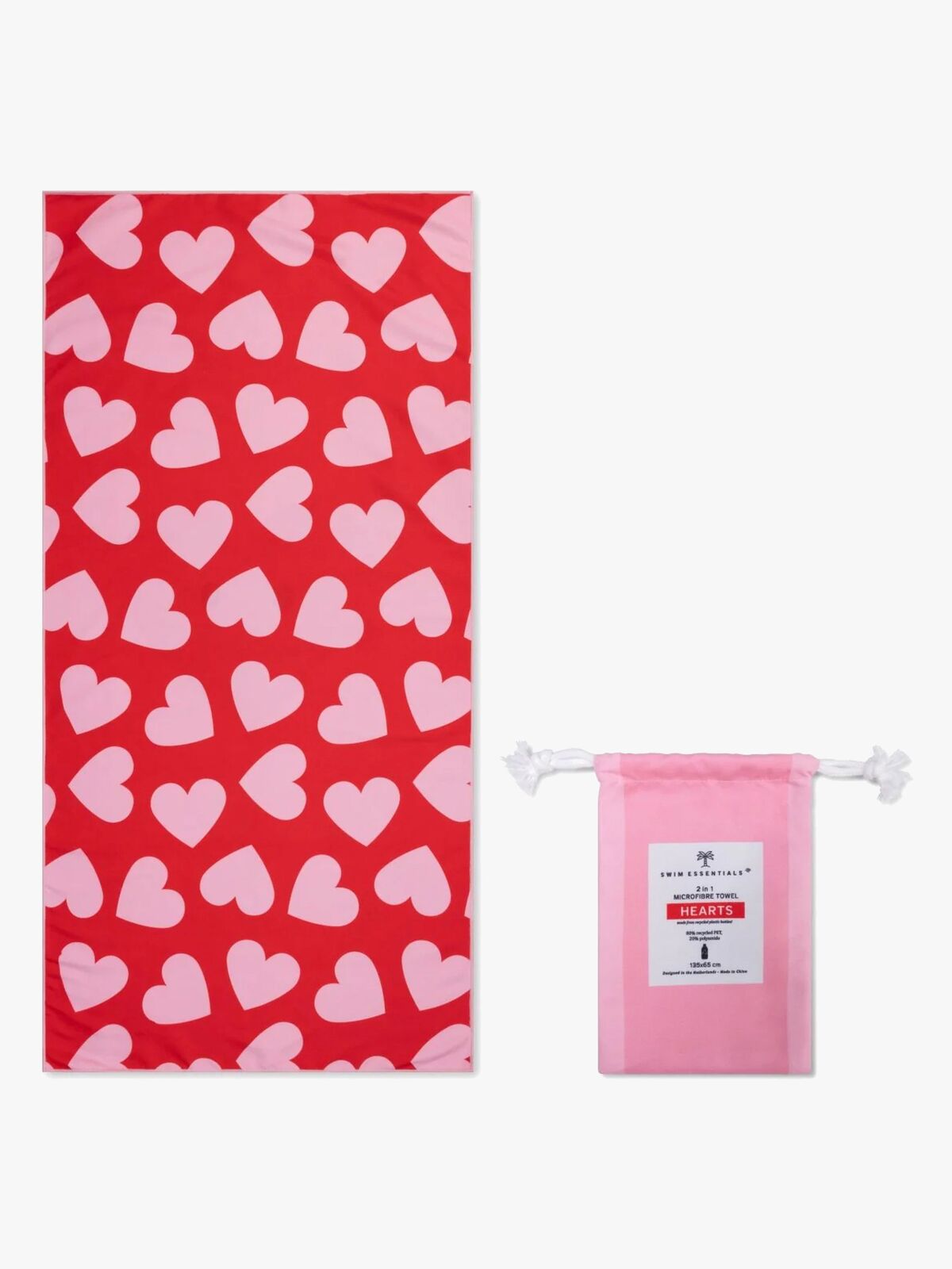 Swim Essentials Hearts Badhandduk, Red