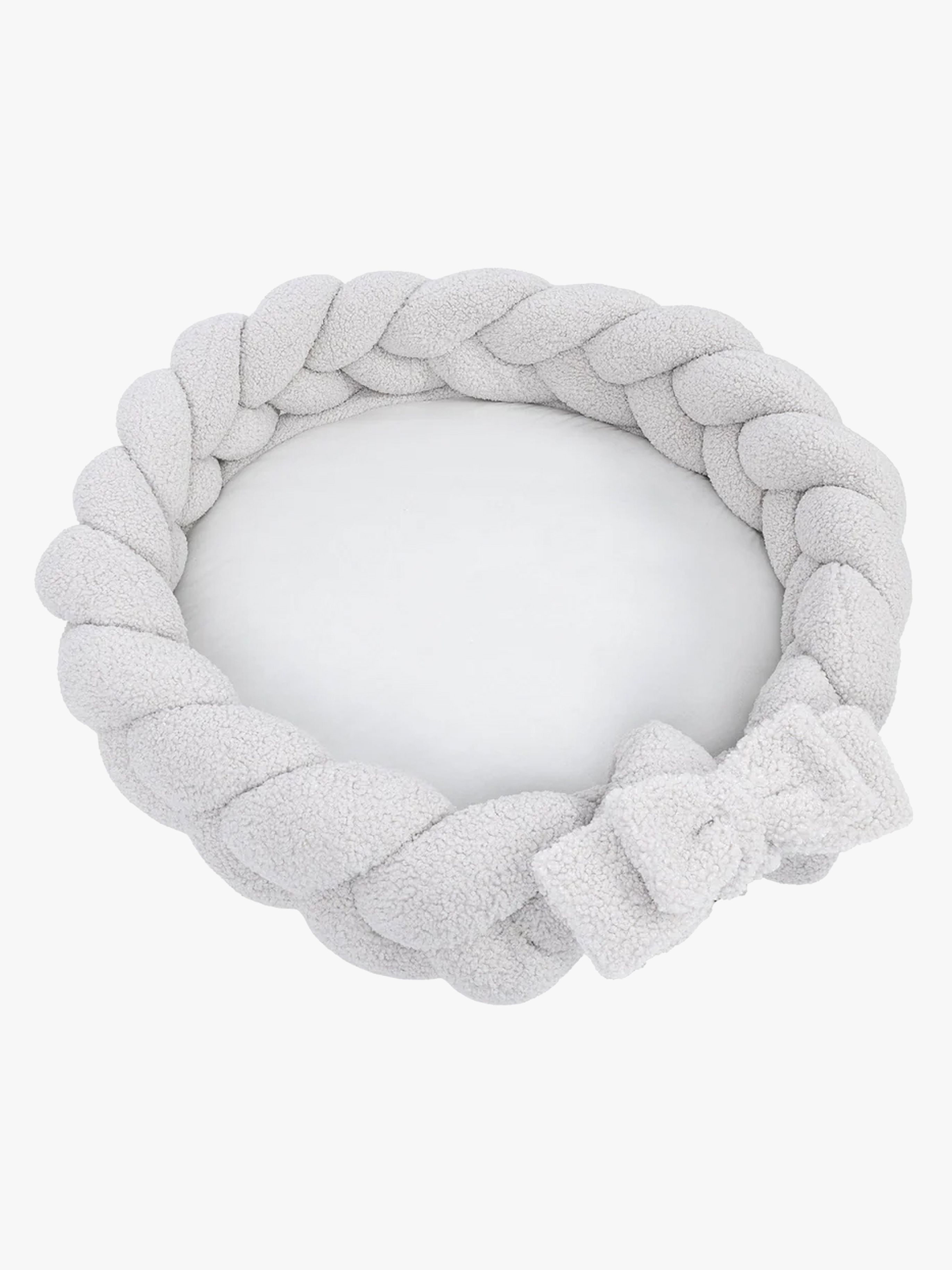 MeowBaby Bearly Babynest med Flätat Skydd &  Lekmatta, Offwhite