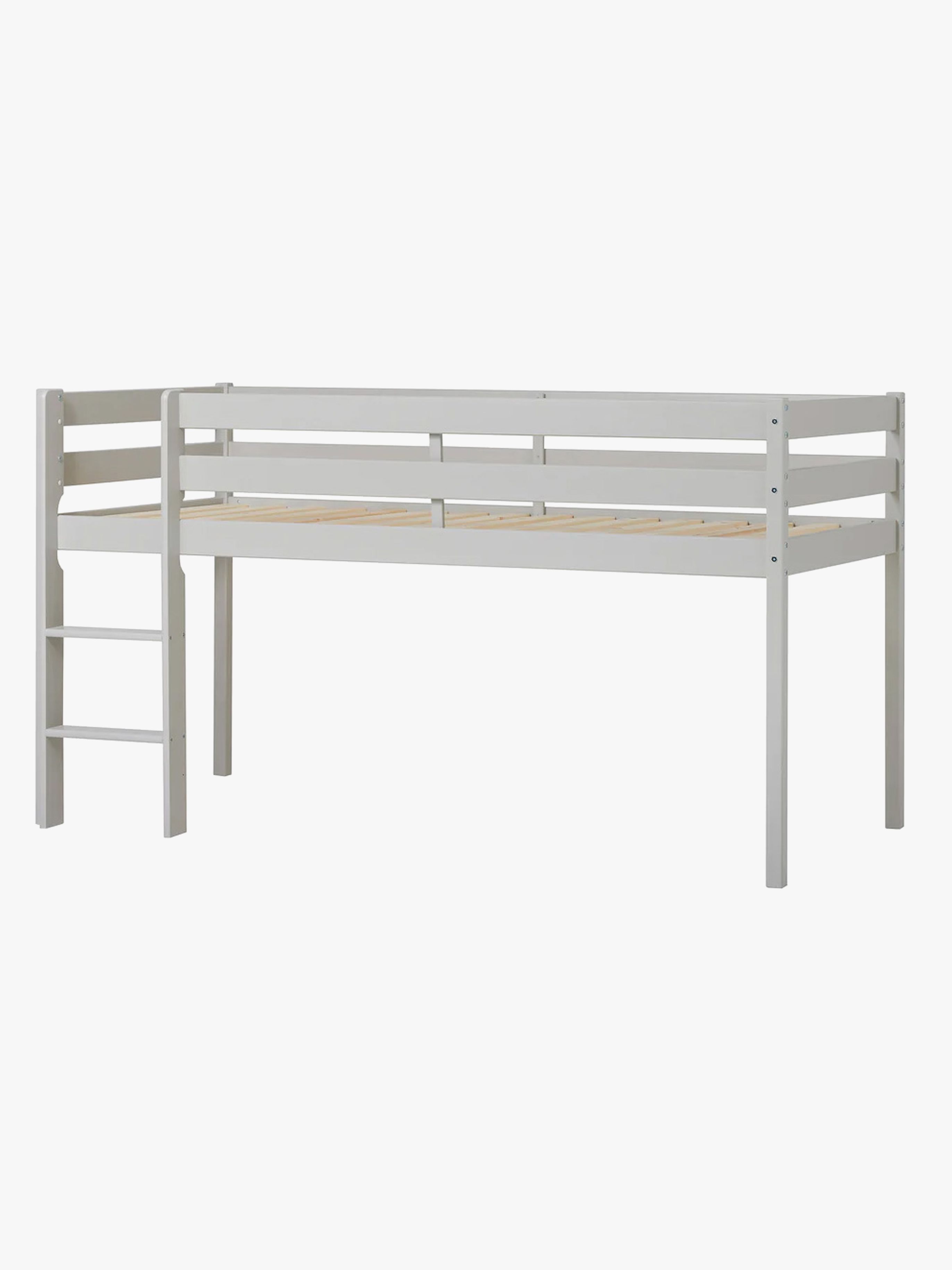 Hoppekids ECO Comfort  Halvhög Loftsäng 90x200, Dove Grå, Barnsäng, Juniorsäng