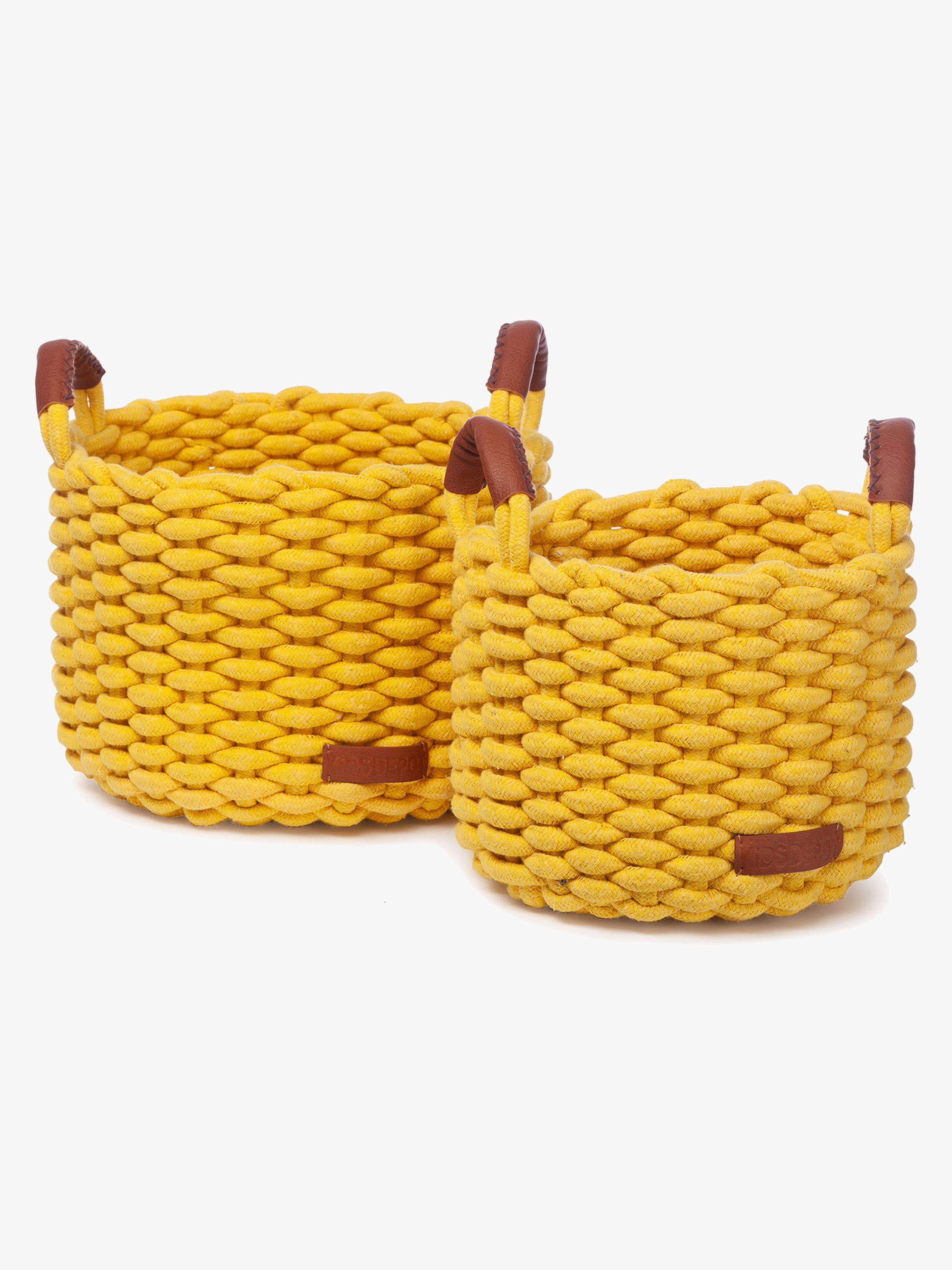 KidsDepot Korbo Förvaringskorg Medium 2-pack, Gul