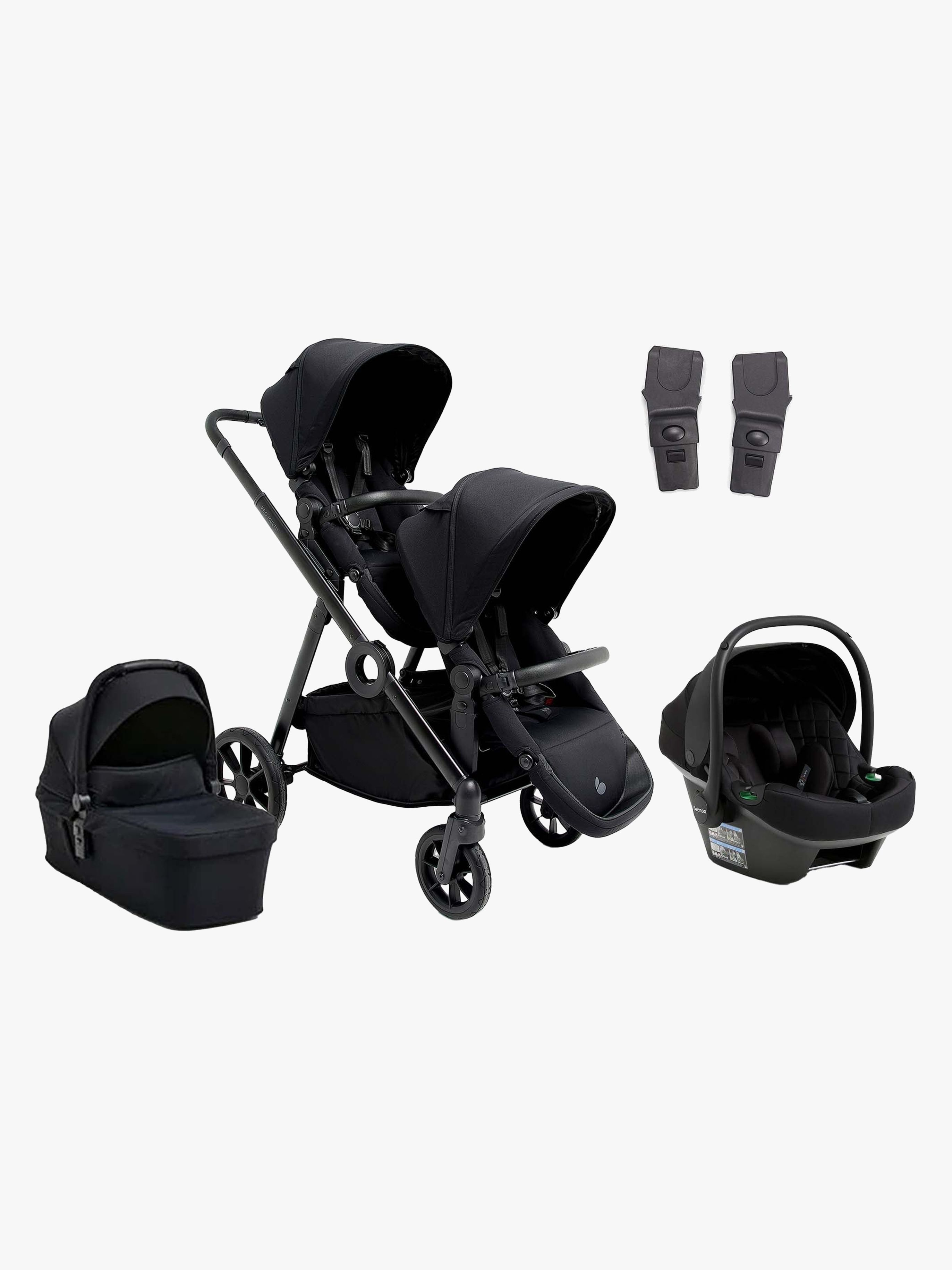 Beemoo Pro Multi 2 Syskonvagn Inkl. Route i-Size Babyskydd, Coffee Black/Black Stone