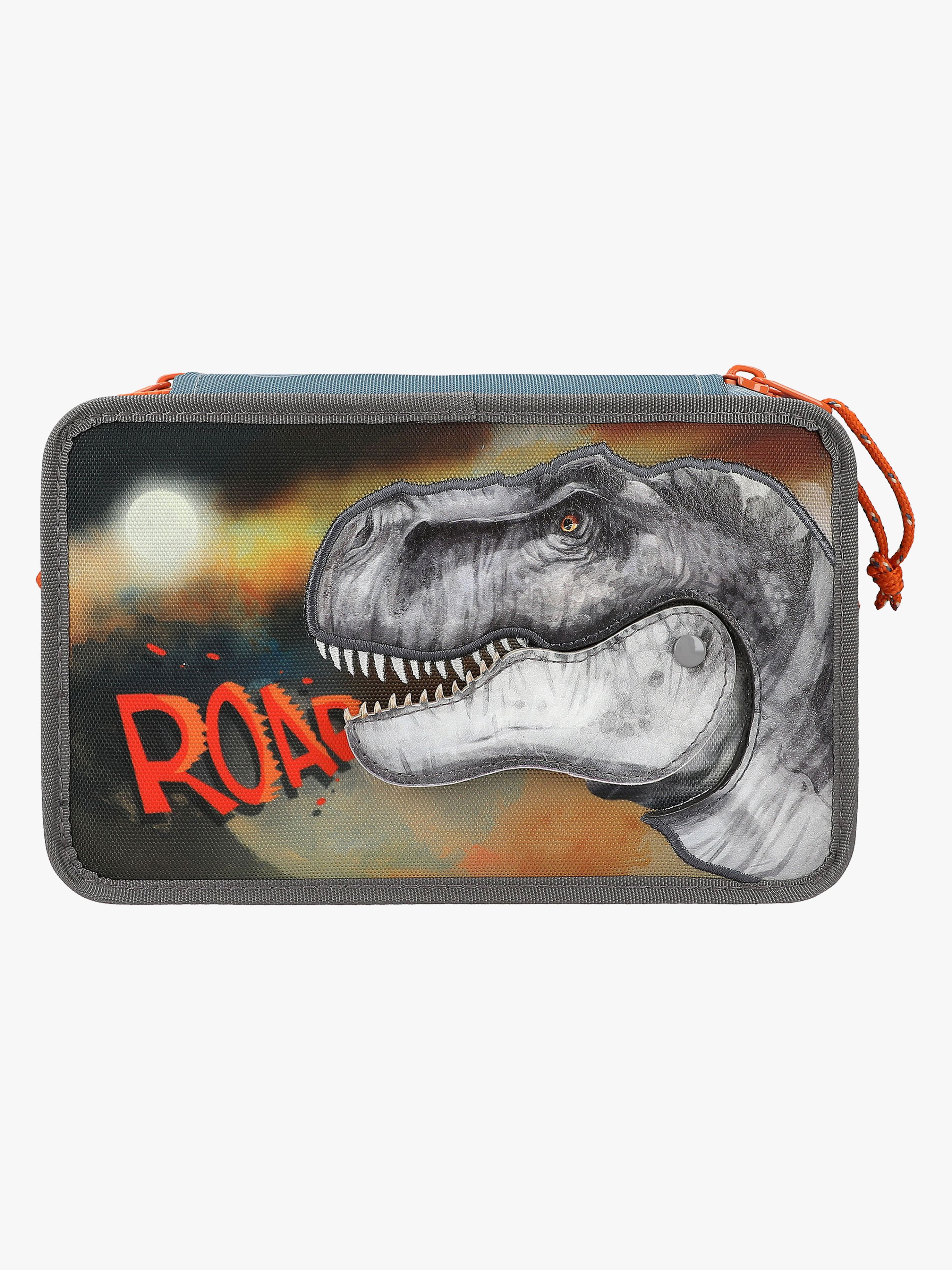 Dino World Roar Trippelpennfodral, Grå