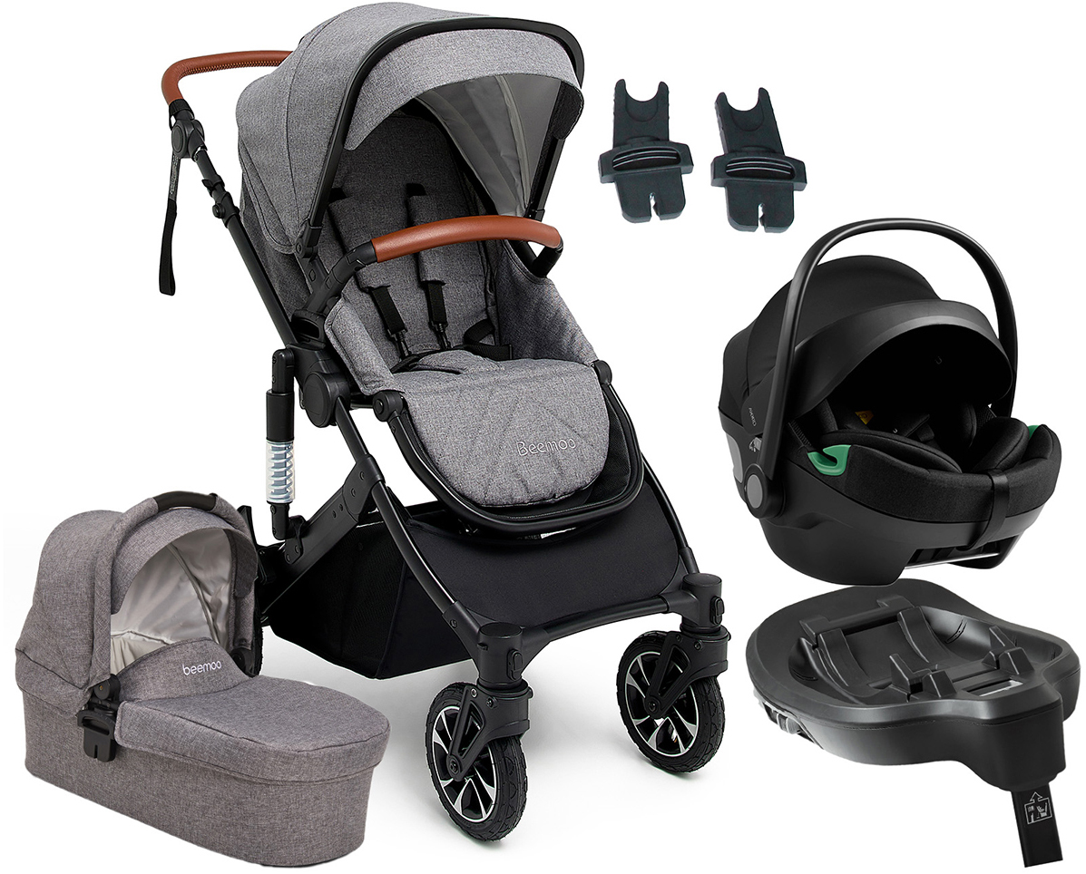 Beemoo Maxi 4 Duovagn – komplett paket med babyskydd & bas