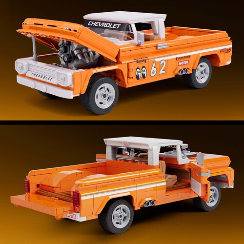 Mattel Brick Shop Hot Wheels Elite Series Brick Shop Hot Wheels Byggset Custom ’62 Chevy Pickup 858 Delar