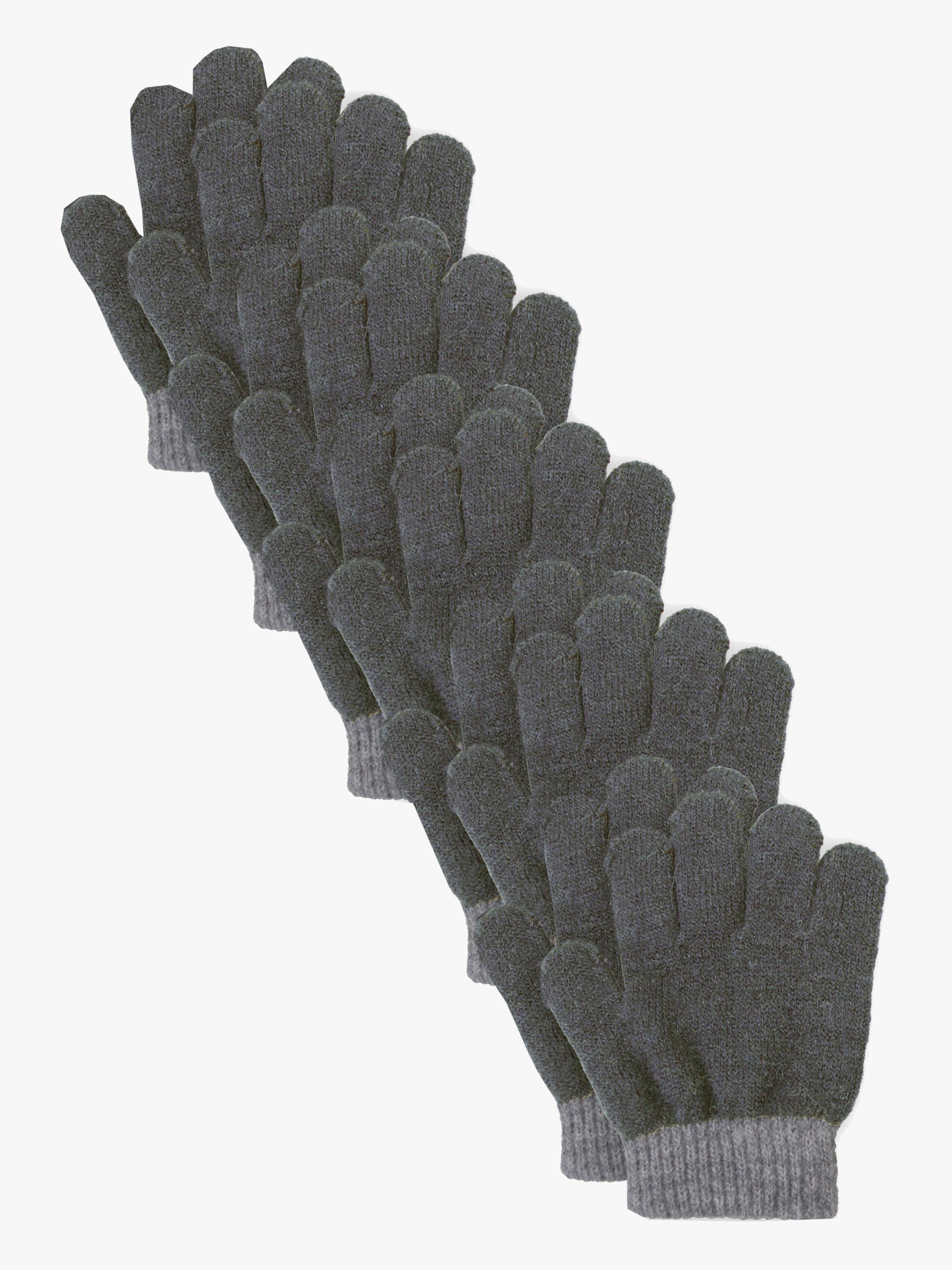 Lindberg Sundsvall Fingervantar Ullmix 5-pack, Anthracite/Grey, 2-5 år