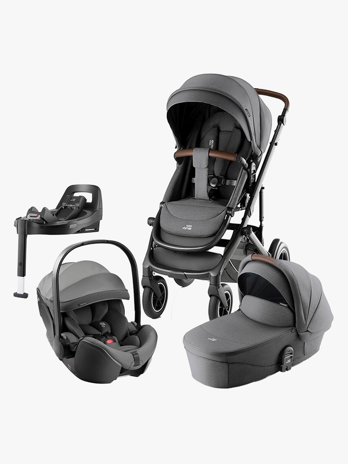Britax Römer Smile 5Z Duovagn inkl. Baby-Safe Pro & Bas, Mineral Grey