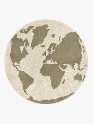 Lorena Canals RugCycled  Tvättbar Matta, World Map