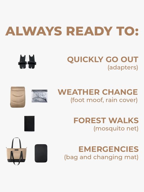 Kinderkraft Prime 2 2-in-1 Duovagn, Sandrose Beige