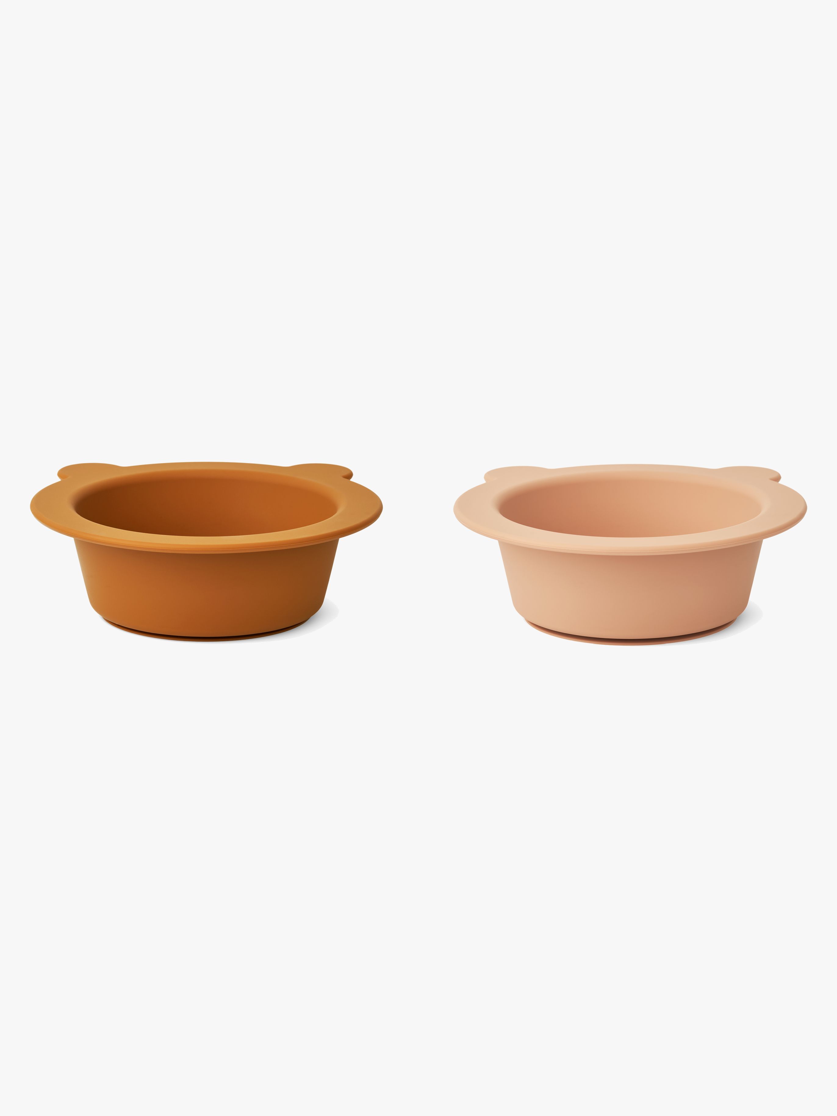 LIEWOOD Peony Skålar med Sugpropp 2-Pack, Mustard/Tuscany Rose Mix