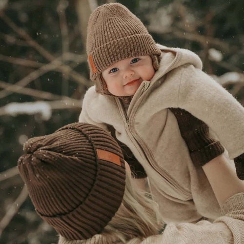 BabyMocs Mössa med Öronlappar, Karamell