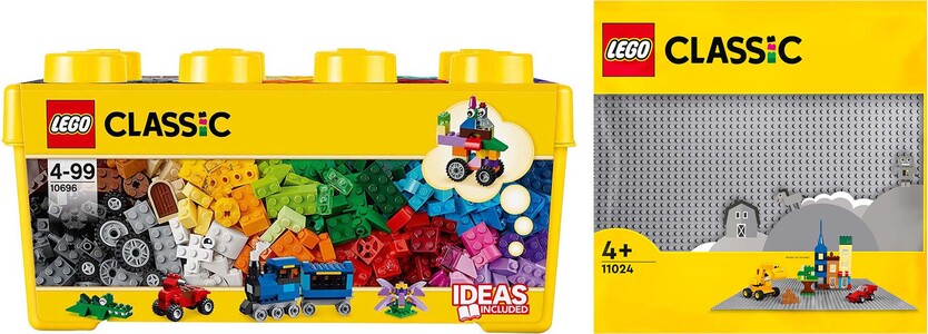 LEGO Classic 10696 Fantasiklosslåda Mellan med 11024 Basplatta
