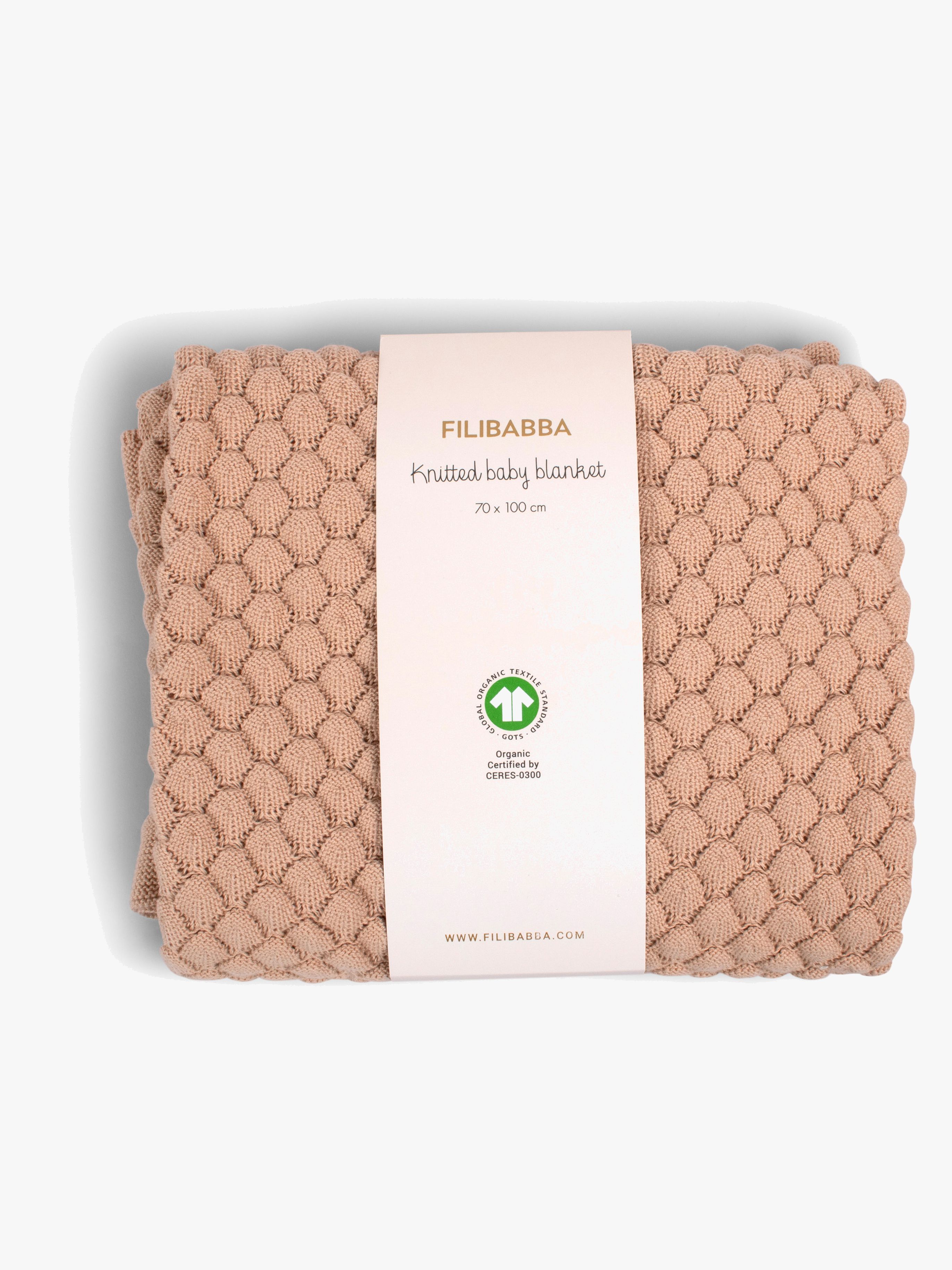 FILIBABBA Stickad Filt, Ivory Cream