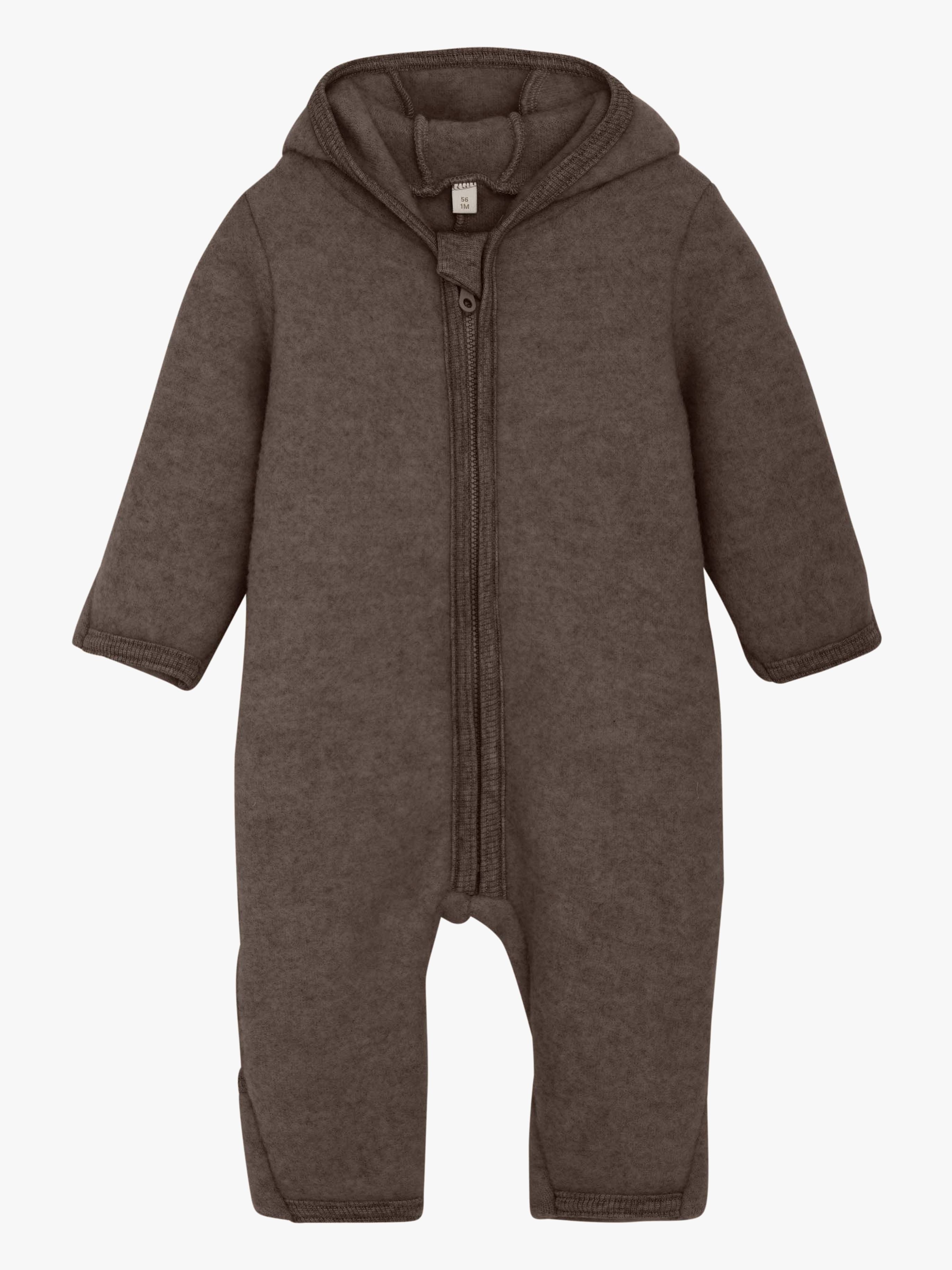 Huttelihut Overall Merinoull med Öron, Brown Melange, 56